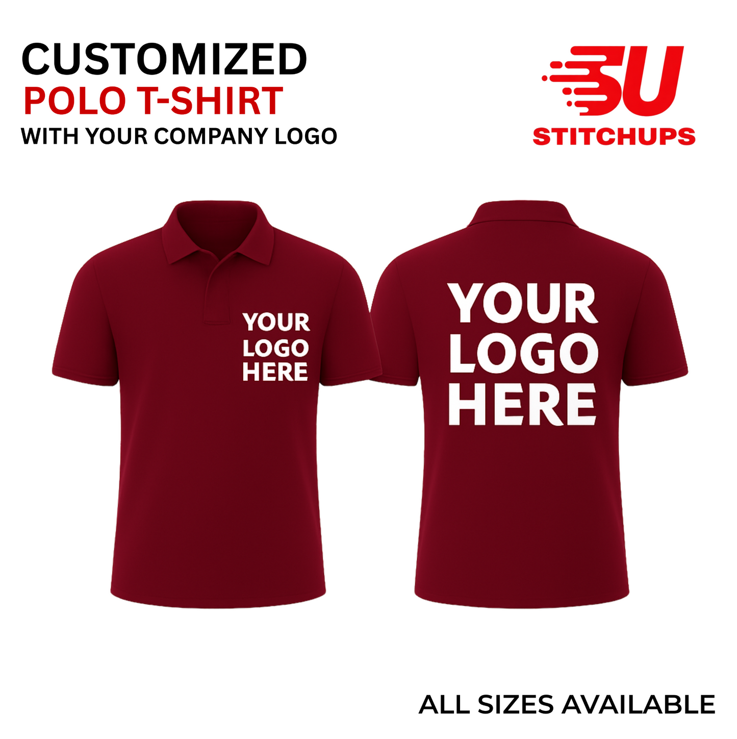 Maroon Corporate Polo T-Shirt – 220 GSM Poly Cotton | Premium Team Uniform