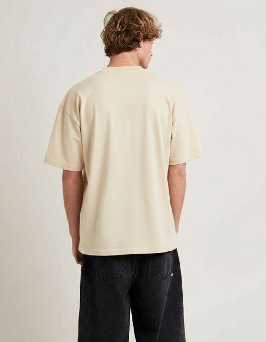 Beige Oversized Plain T-Shirt