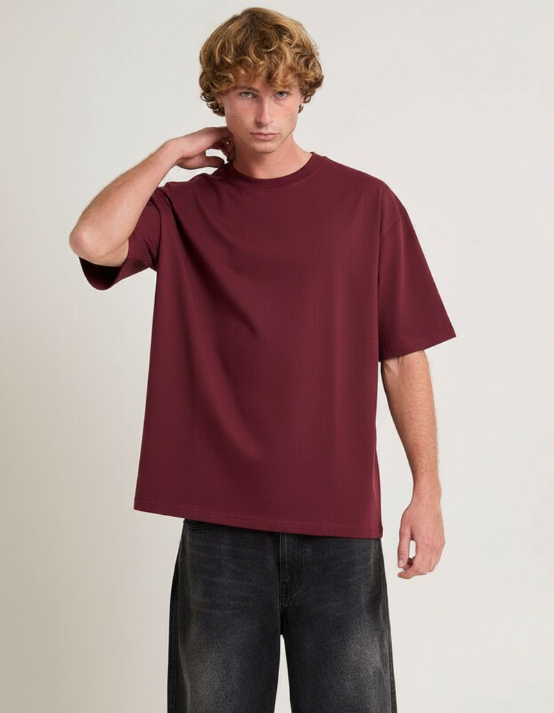 Maroon Oversized Plain T-Shirt