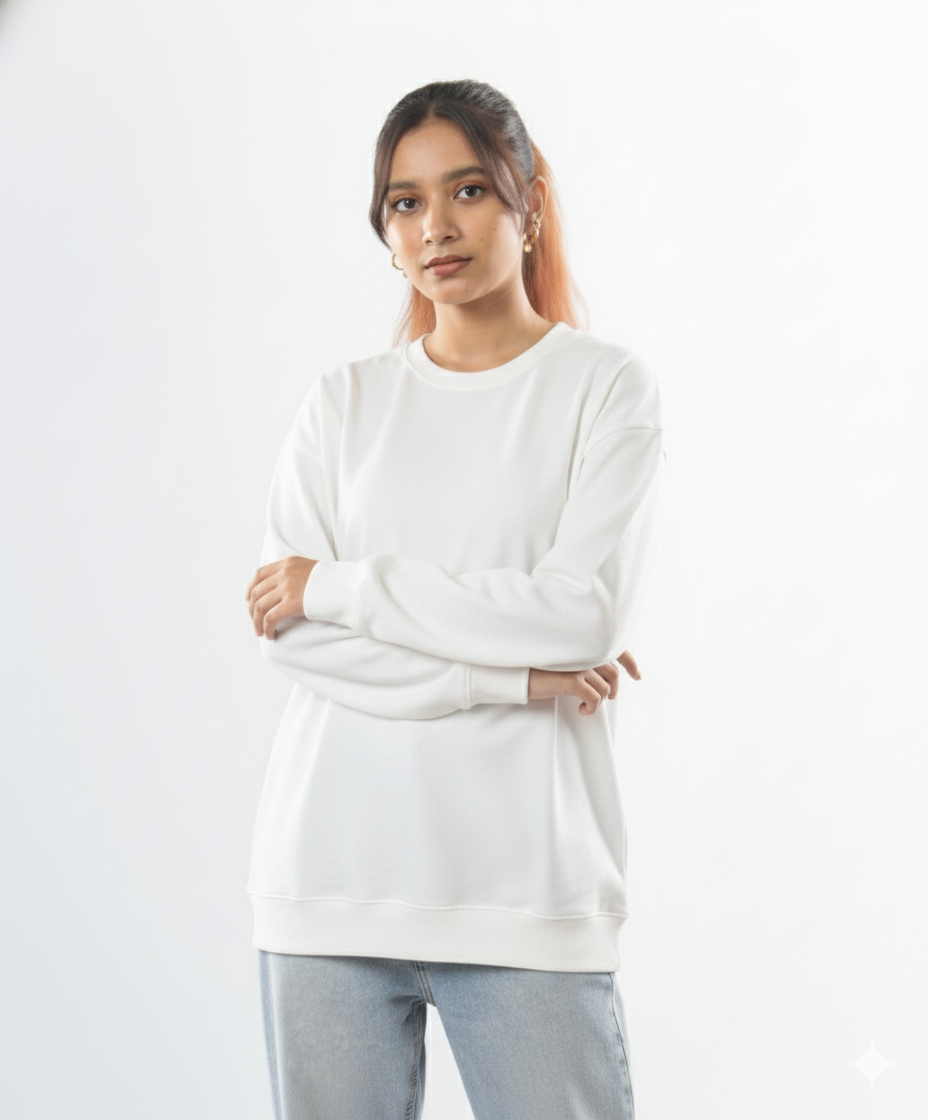 Premium White Sweatshirt