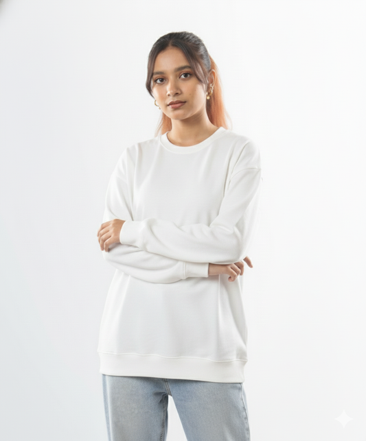 Premium White Sweatshirt