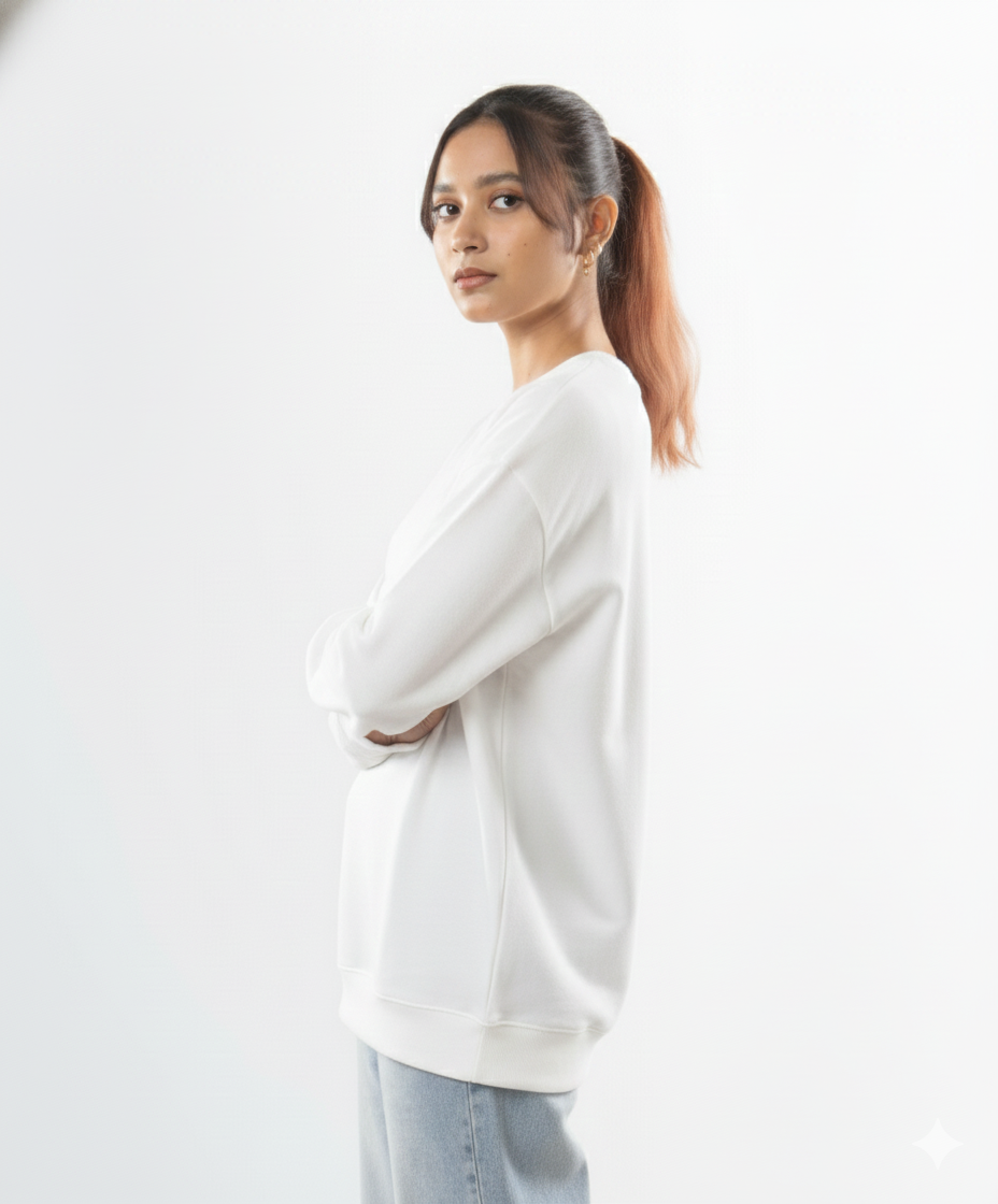 Premium White Sweatshirt